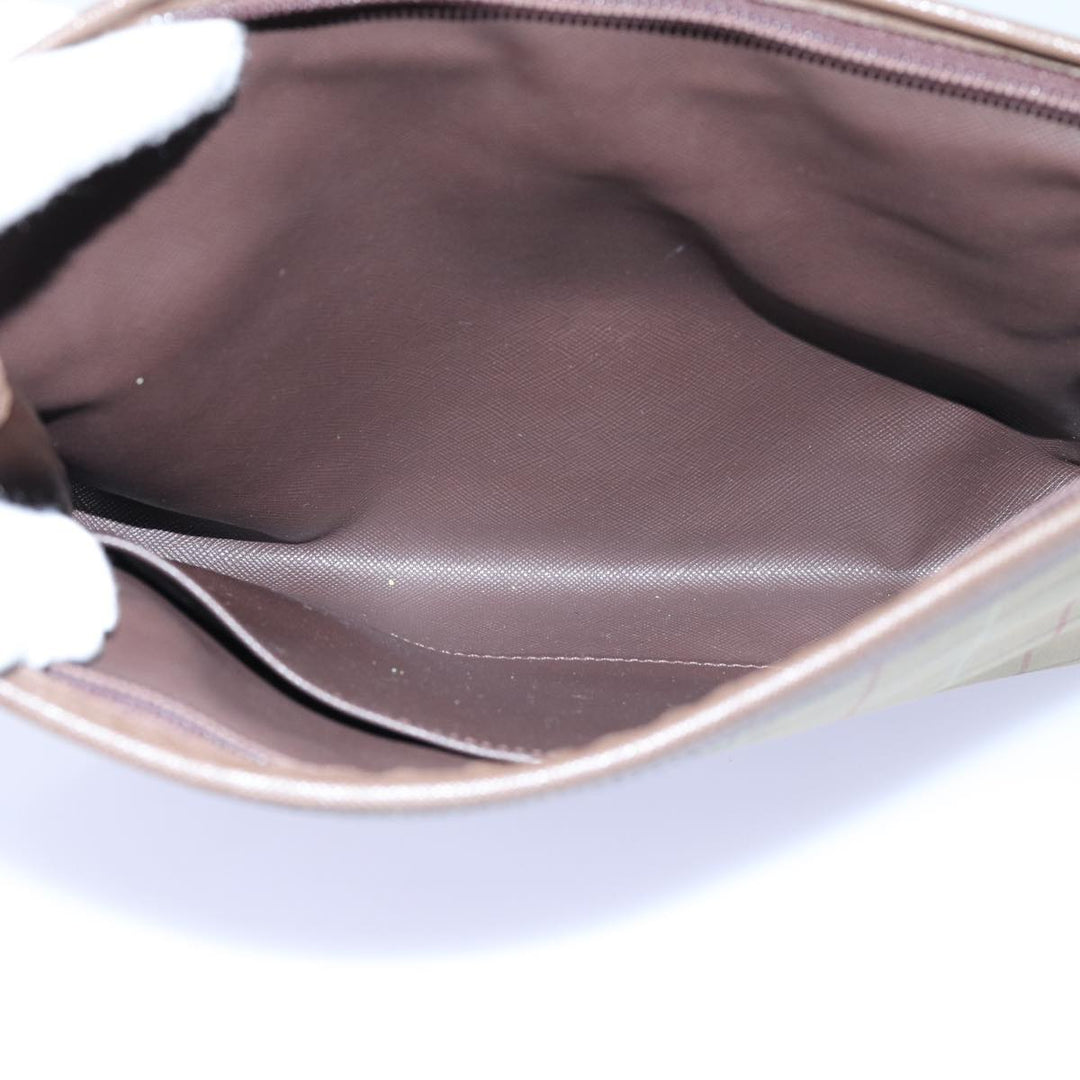 BurberrySs Nova Check Clutch Bag Canvas Beige Brown Auth bs13777