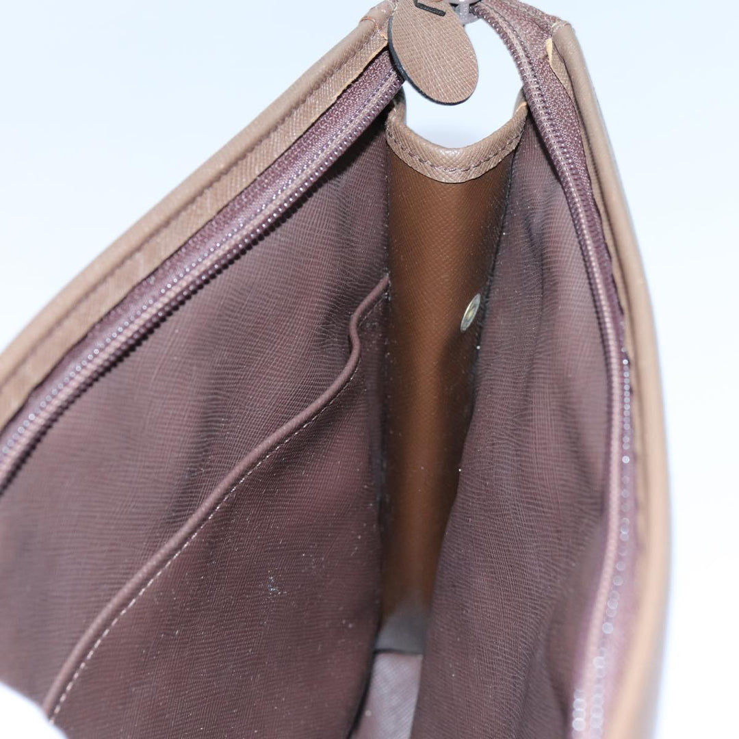 BurberrySs Nova Check Clutch Bag Canvas Beige Brown Auth bs13777