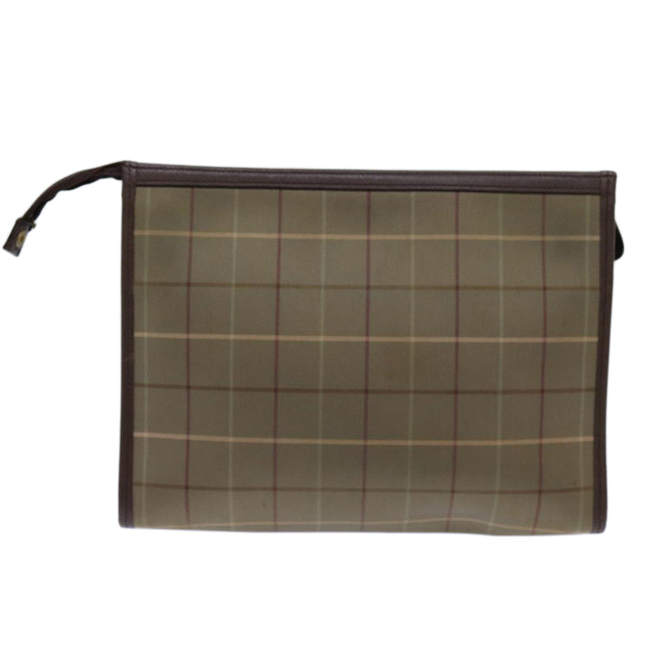 BurberrySs Nova Check Clutch Bag Canvas Beige Brown Auth bs13777
