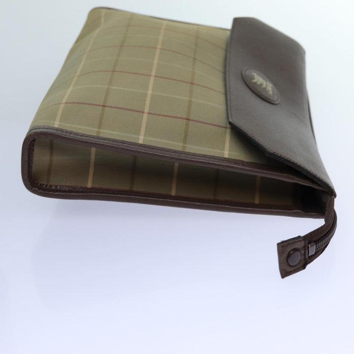 BurberrySs Nova Check Clutch Bag Canvas Beige Brown Auth bs13777