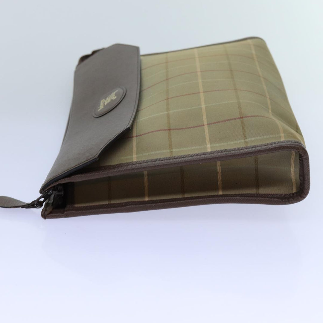 BurberrySs Nova Check Clutch Bag Canvas Beige Brown Auth bs13777