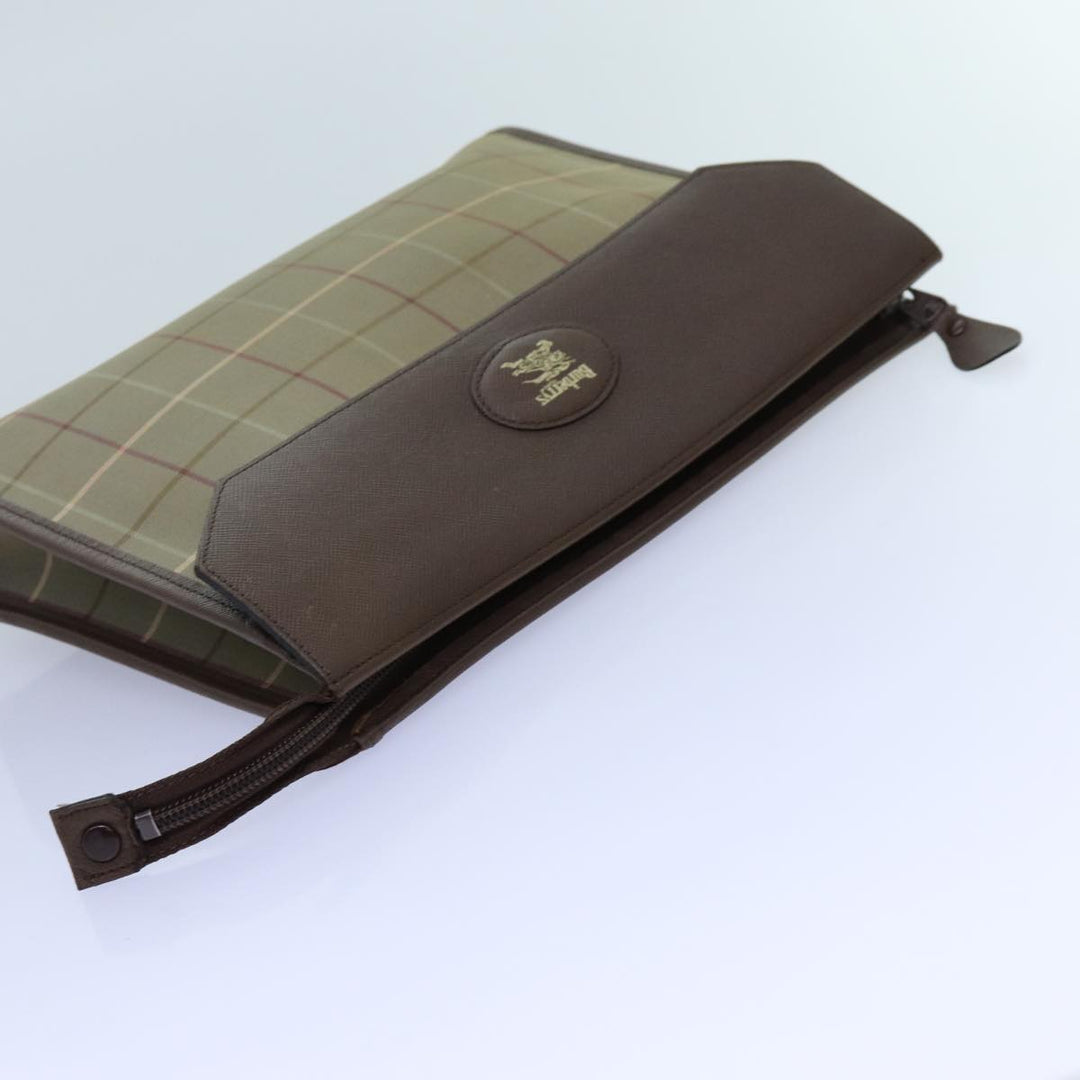 BurberrySs Nova Check Clutch Bag Canvas Beige Brown Auth bs13777