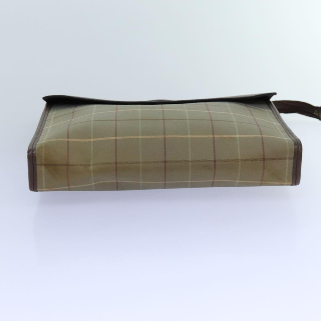 BurberrySs Nova Check Clutch Bag Canvas Beige Brown Auth bs13777
