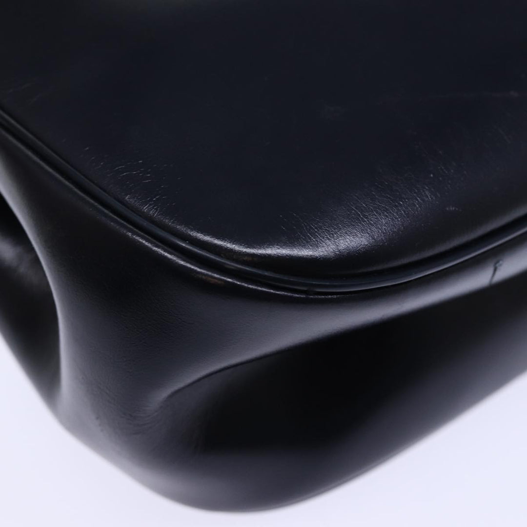 CHRISTIAN Top quality Dior Hand Bag Leather 2way Navy Auth bs13792