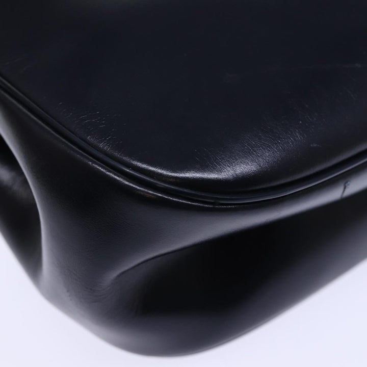CHRISTIAN Top quality Dior Hand Bag Leather 2way Navy Auth bs13792