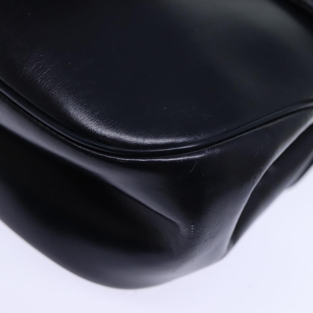 CHRISTIAN Top quality Dior Hand Bag Leather 2way Navy Auth bs13792