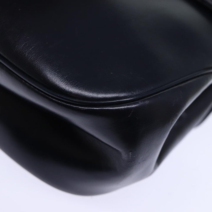 CHRISTIAN Top quality Dior Hand Bag Leather 2way Navy Auth bs13792