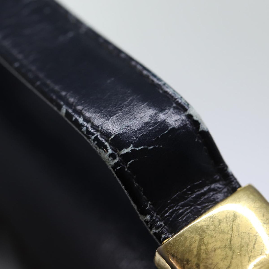 CHRISTIAN Top quality Dior Hand Bag Leather 2way Navy Auth bs13792