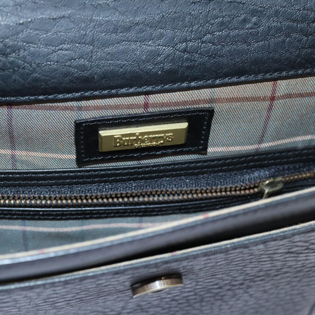 BurberrySs Shoulder Bag Leather Black Auth bs13801