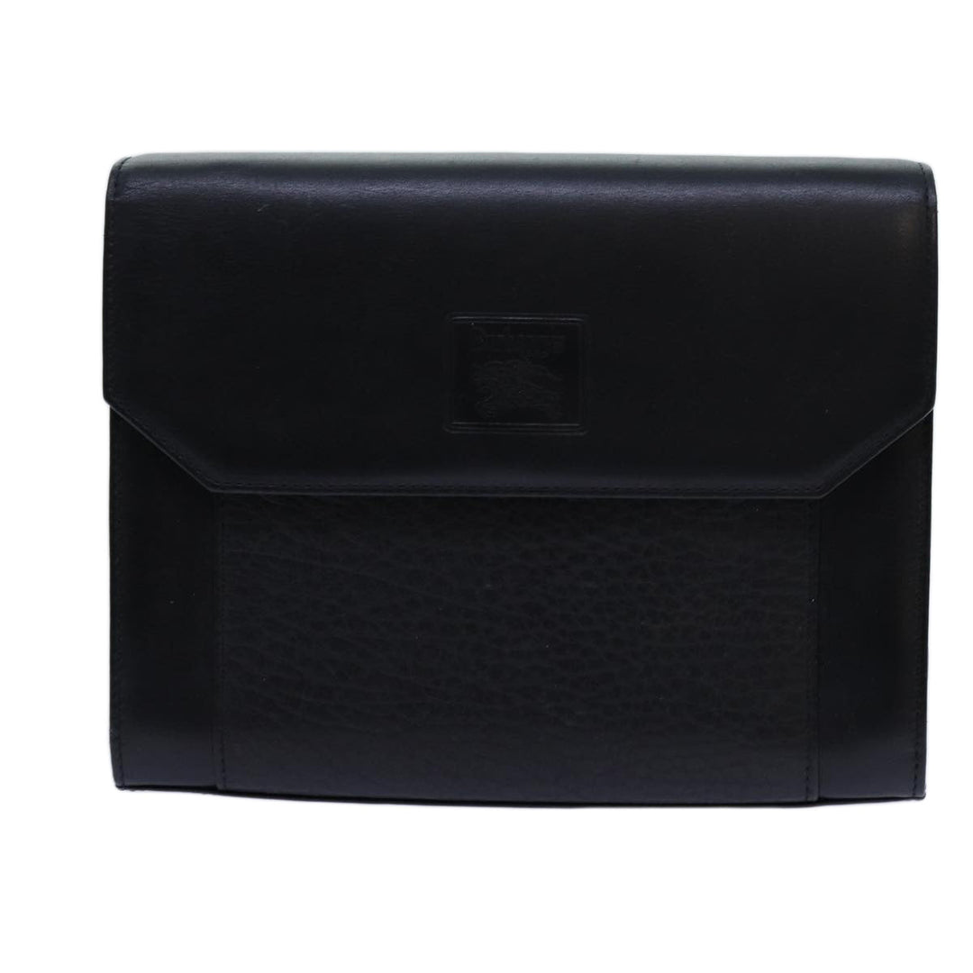 BurberrySs Shoulder Bag Leather Black Auth bs13801
