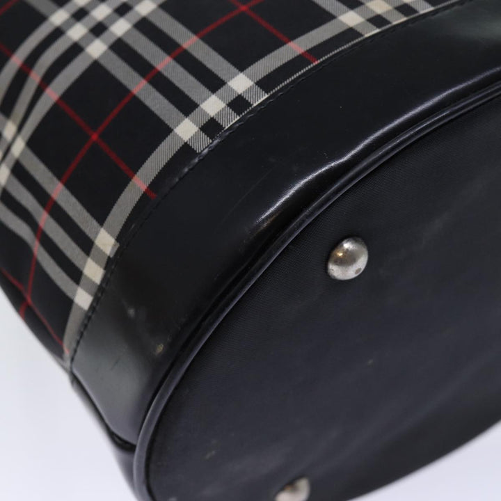 BurberrySs Nova Check Blue Label Shoulder Bag Canvas Black Auth bs13816