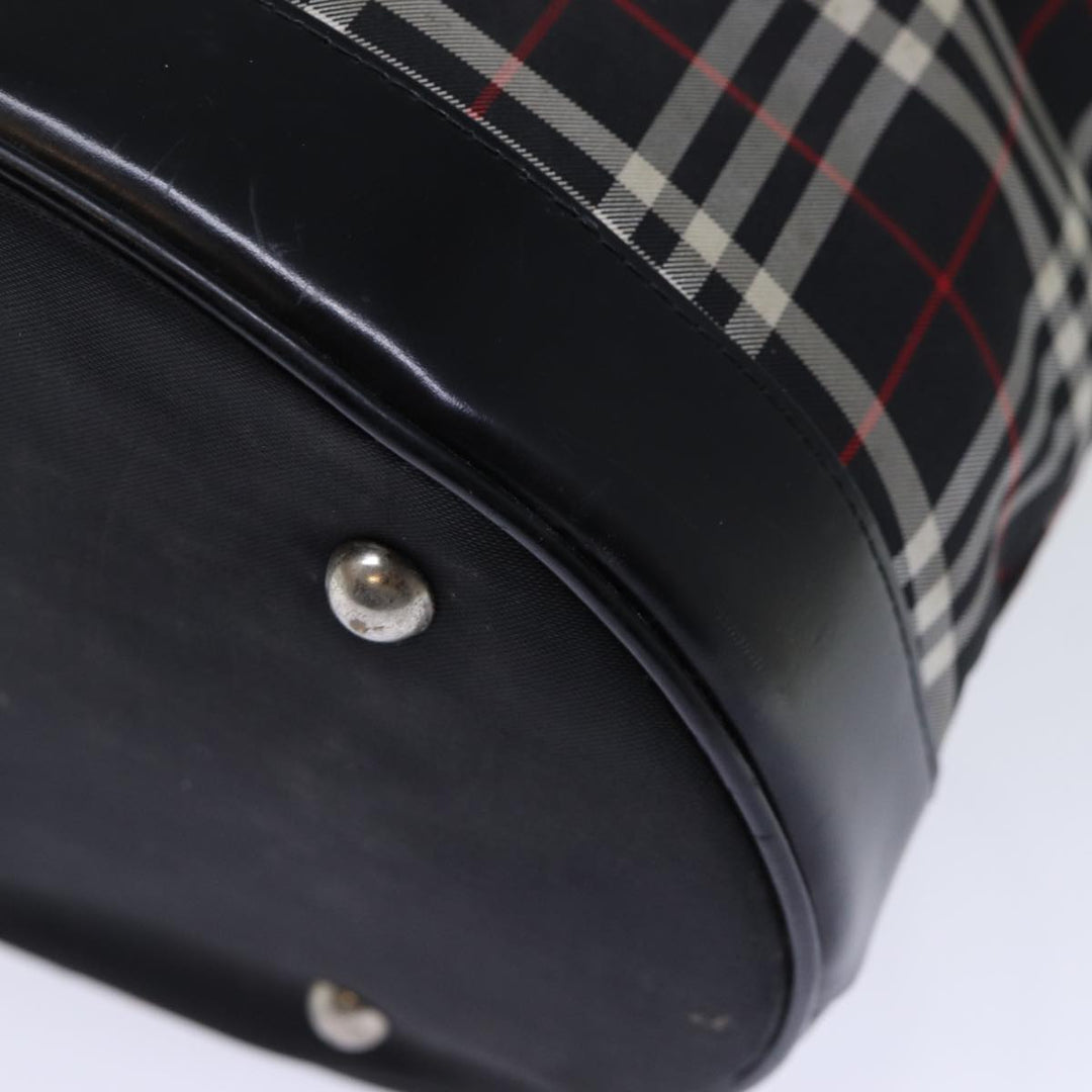 BurberrySs Nova Check Blue Label Shoulder Bag Canvas Black Auth bs13816