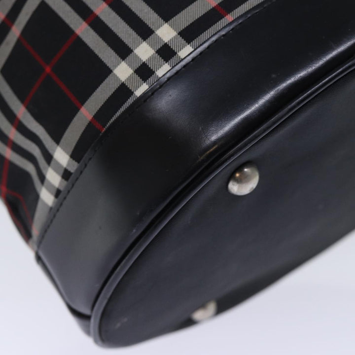 BurberrySs Nova Check Blue Label Shoulder Bag Canvas Black Auth bs13816