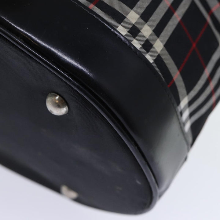 BurberrySs Nova Check Blue Label Shoulder Bag Canvas Black Auth bs13816