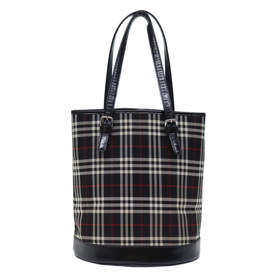 BurberrySs Nova Check Blue Label Shoulder Bag Canvas Black Auth bs13816