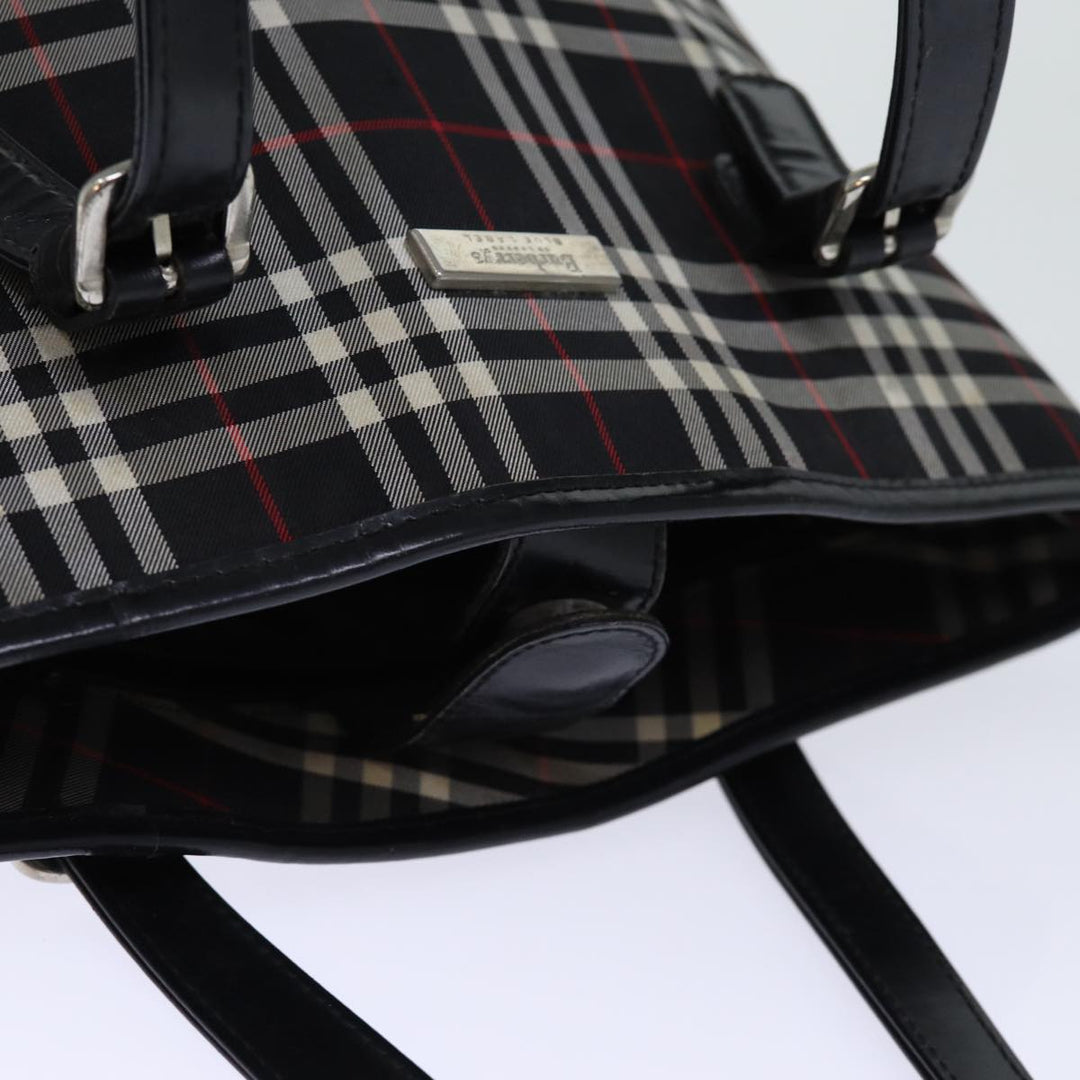 BurberrySs Nova Check Blue Label Shoulder Bag Canvas Black Auth bs13816
