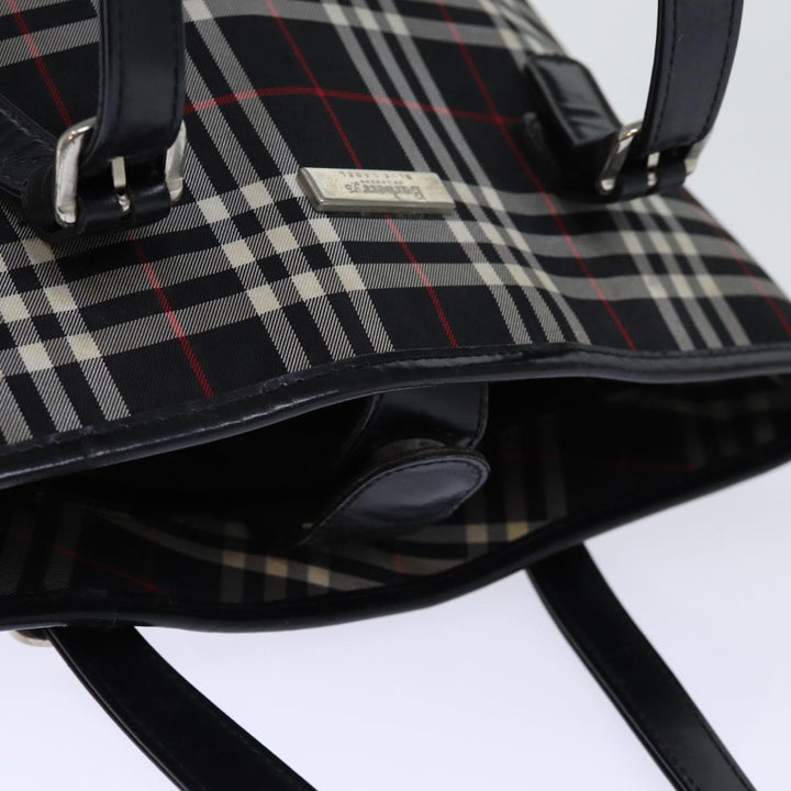 BurberrySs Nova Check Blue Label Shoulder Bag Canvas Black Auth bs13816