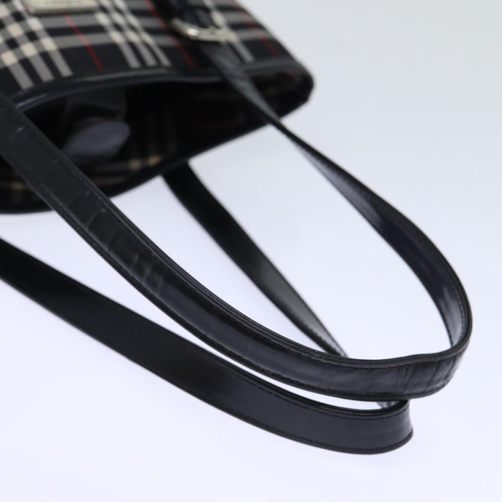 BurberrySs Nova Check Blue Label Shoulder Bag Canvas Black Auth bs13816