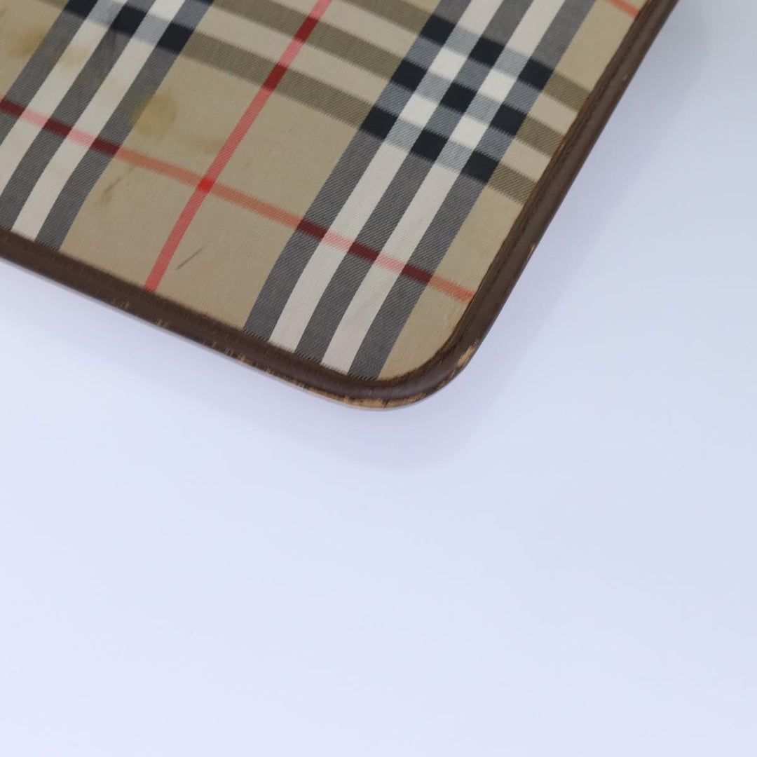 BurberrySs Nova Check Clutch Bag Canvas Beige Auth bs13819