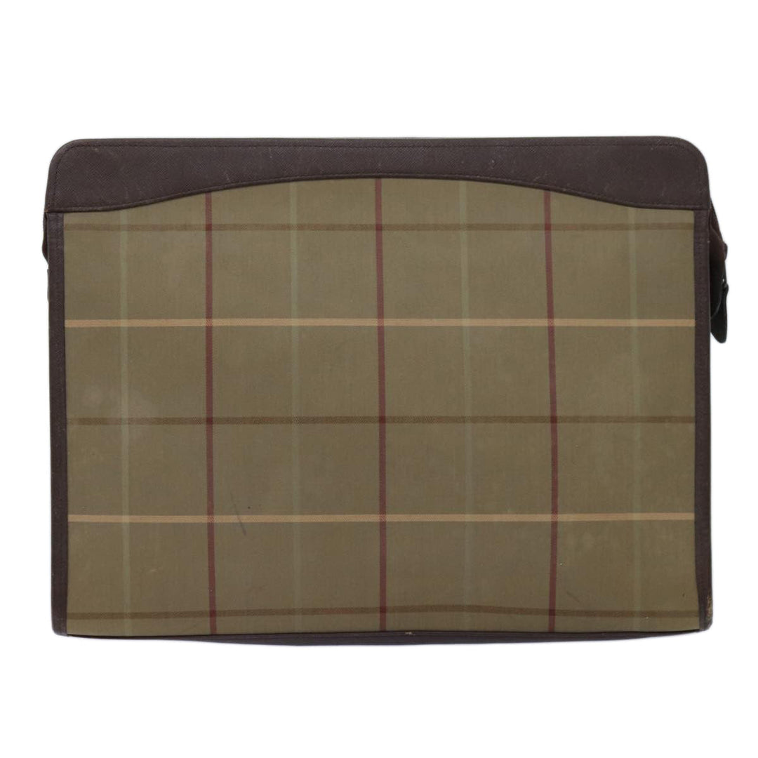 BurberrySs Nova Check Clutch Bag Canvas Brown Auth bs13823