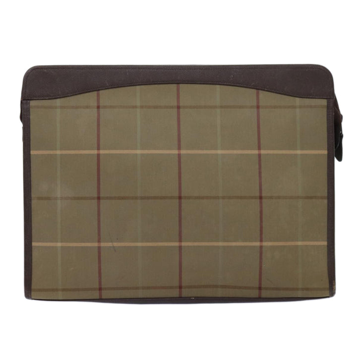 BurberrySs Nova Check Clutch Bag Canvas Brown Auth bs13823