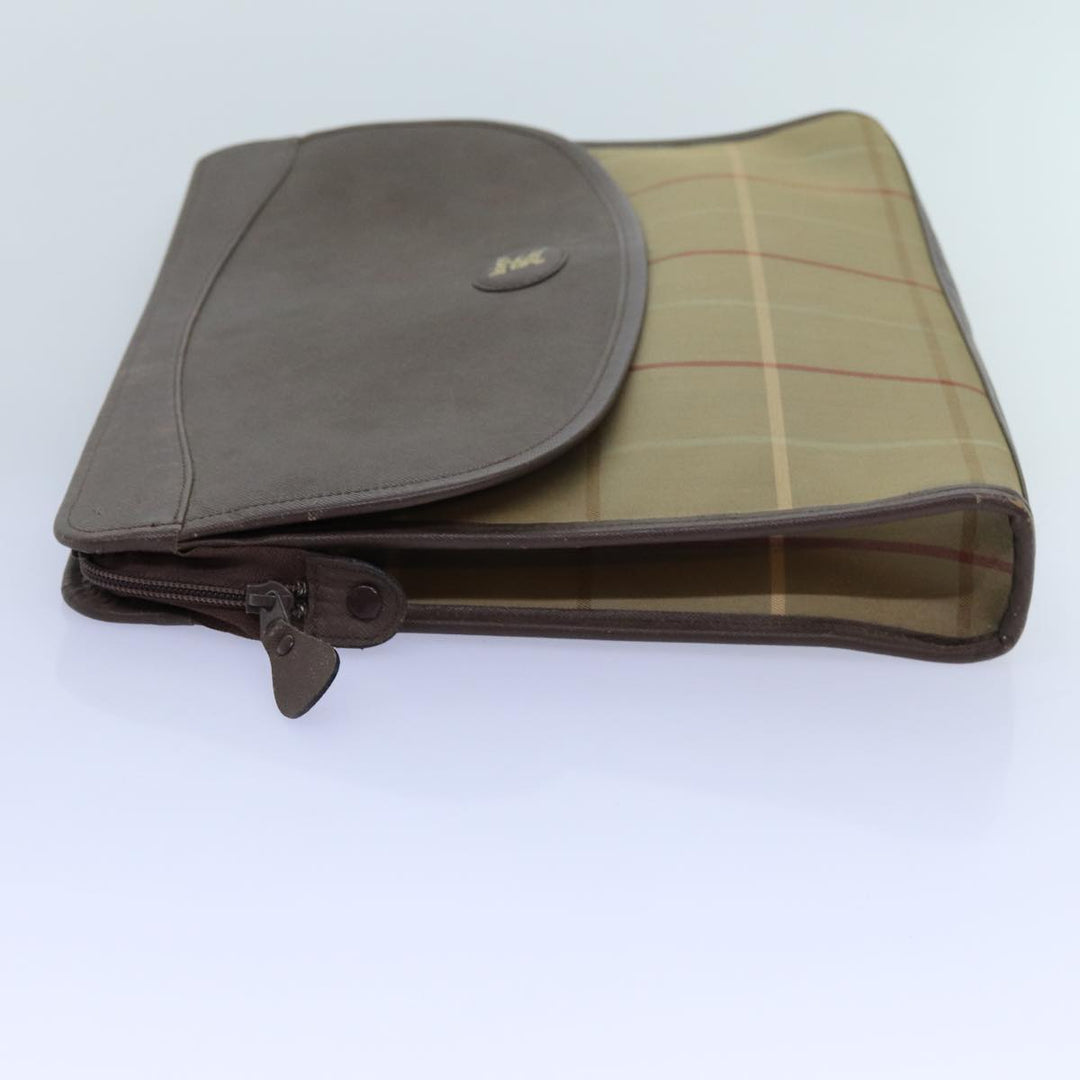 BurberrySs Nova Check Clutch Bag Canvas Brown Auth bs13823