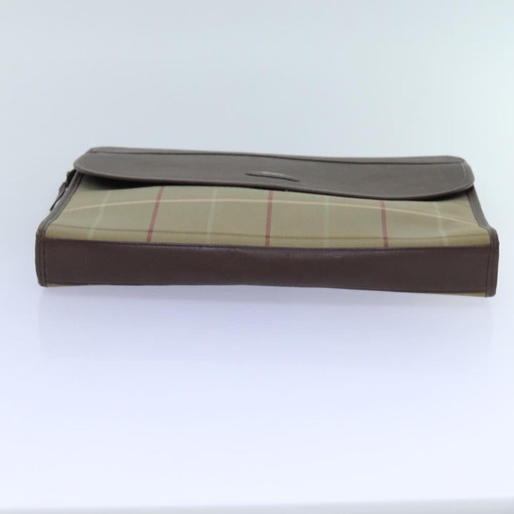BurberrySs Nova Check Clutch Bag Canvas Brown Auth bs13823