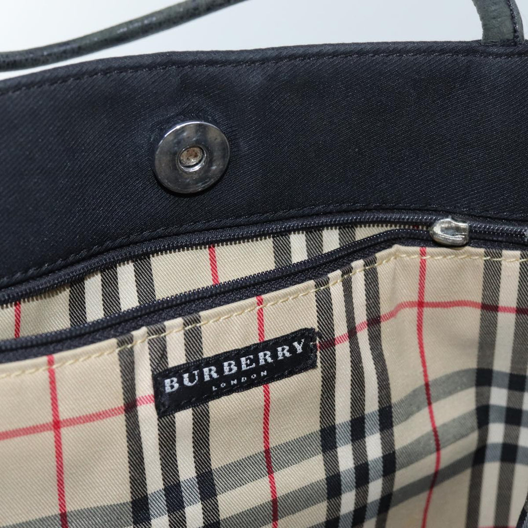 Burberry Hand Bag Canvas Black Auth bs13825