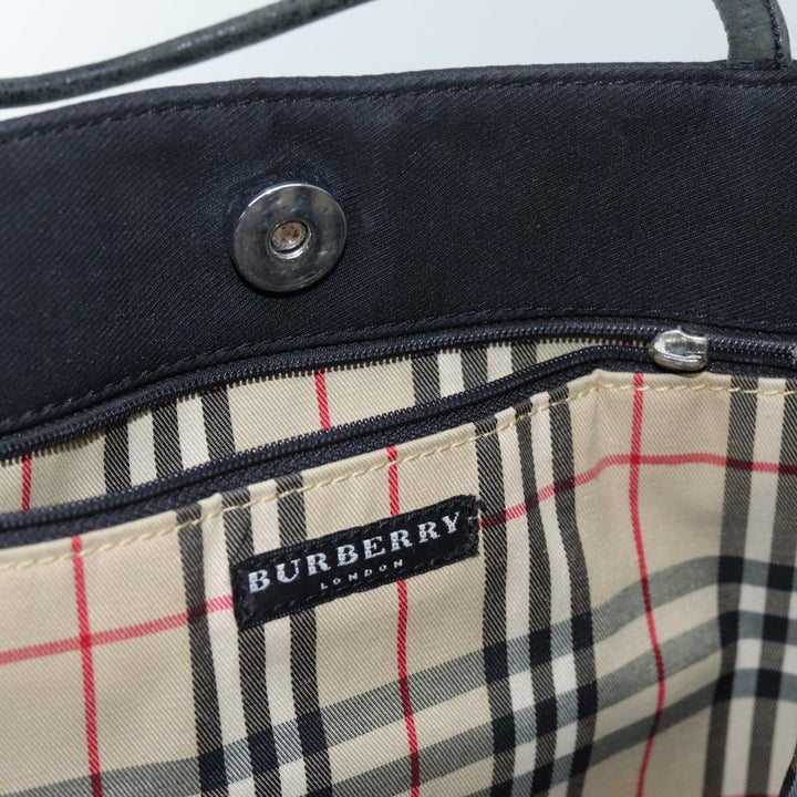 Burberry Hand Bag Canvas Black Auth bs13825