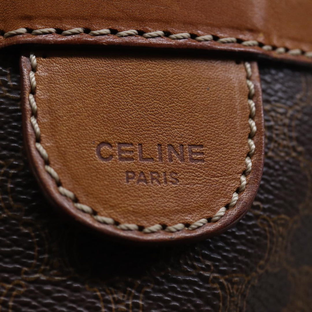 Celine Macadam Canvas Boston Bag PVC Brown Auth bs13835