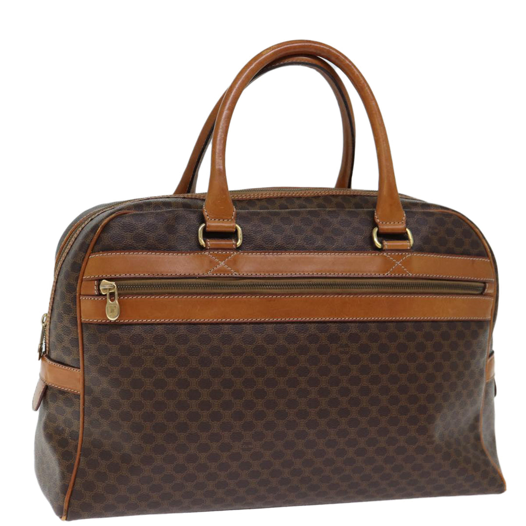 Celine Macadam Canvas Boston Bag PVC Brown Auth bs13835