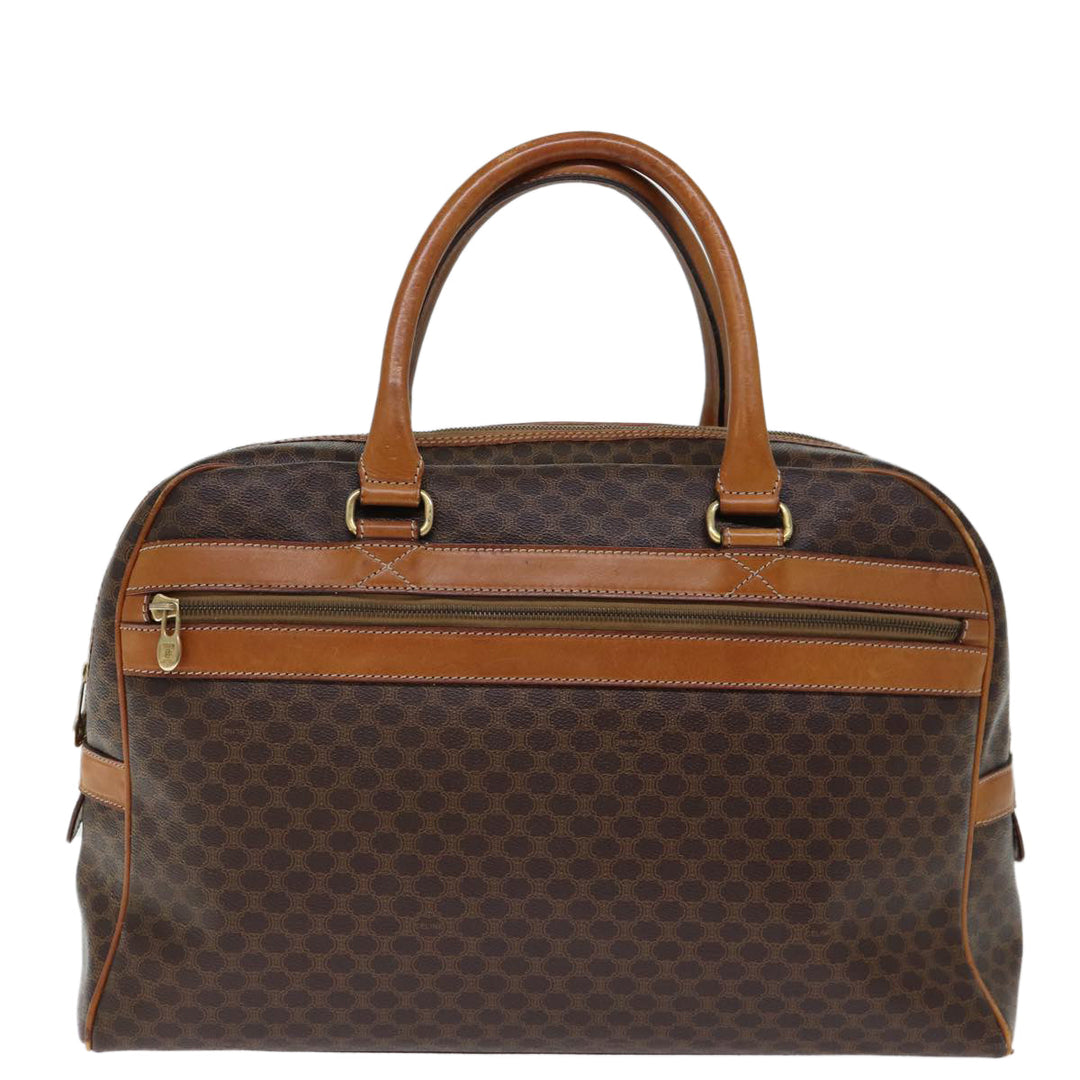 Celine Macadam Canvas Boston Bag PVC Brown Auth bs13835