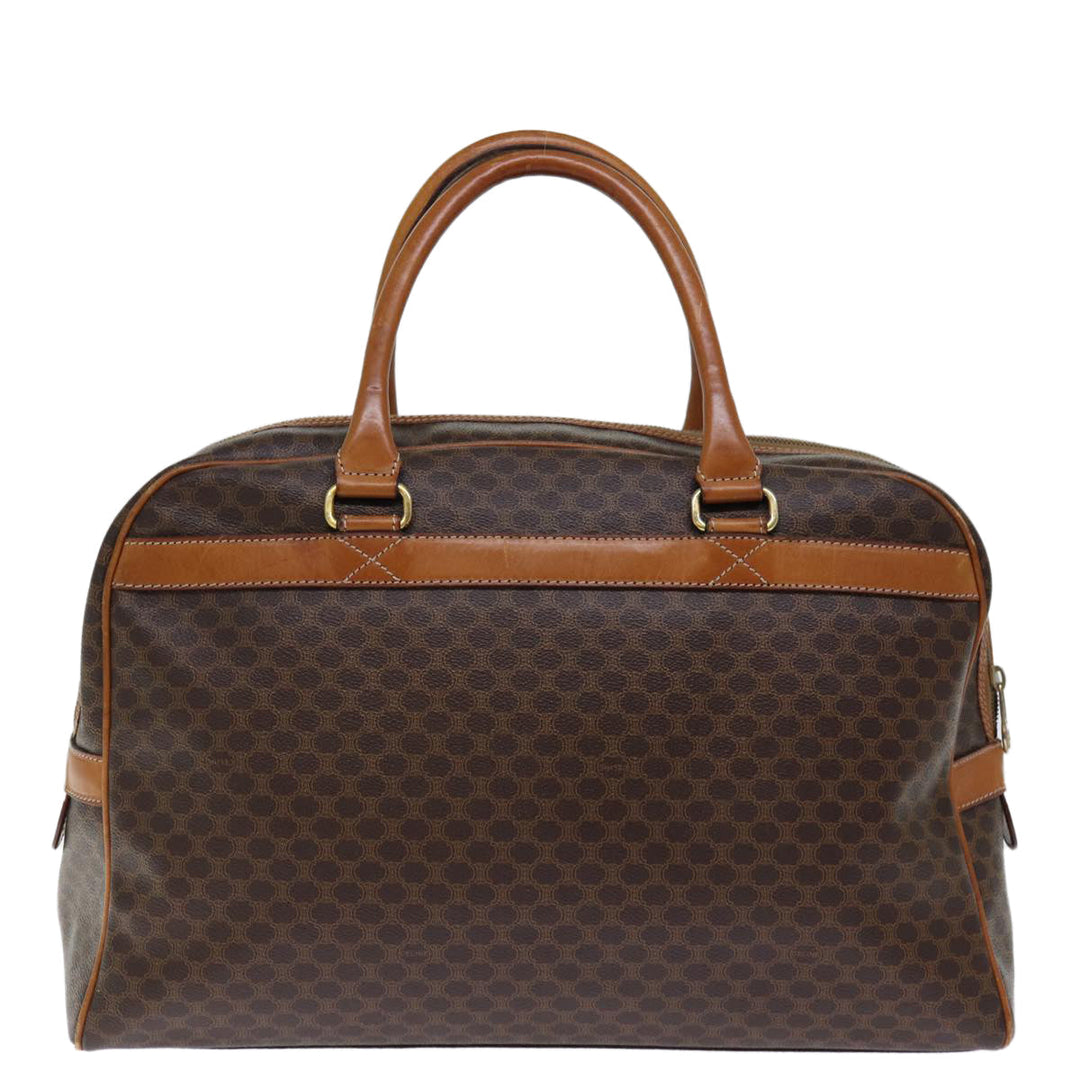 Celine Macadam Canvas Boston Bag PVC Brown Auth bs13835