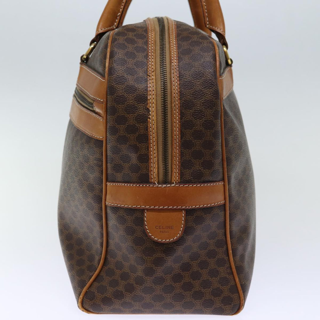 Celine Macadam Canvas Boston Bag PVC Brown Auth bs13835