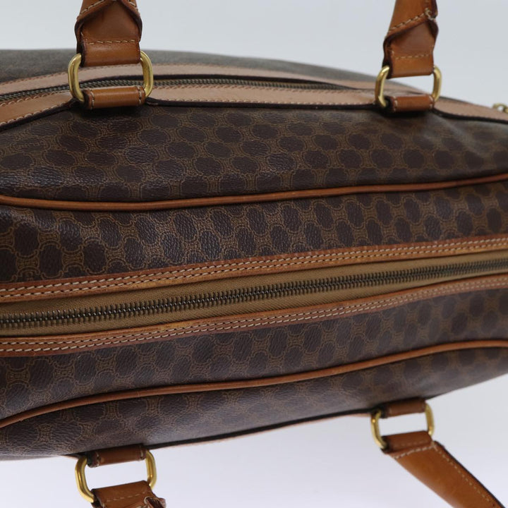Celine Macadam Canvas Boston Bag PVC Brown Auth bs13835