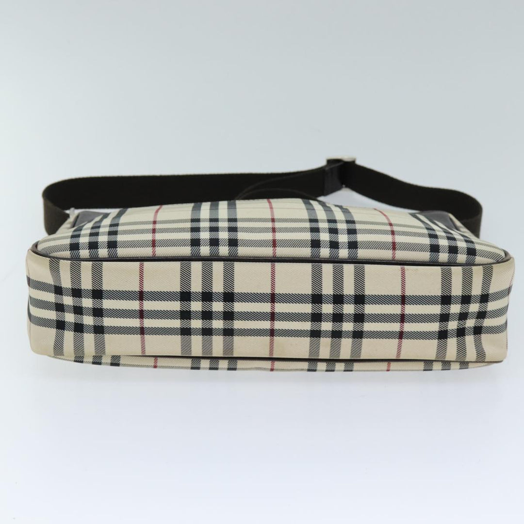 Burberry Nova Check Shoulder Bag Canvas Beige Auth bs13859