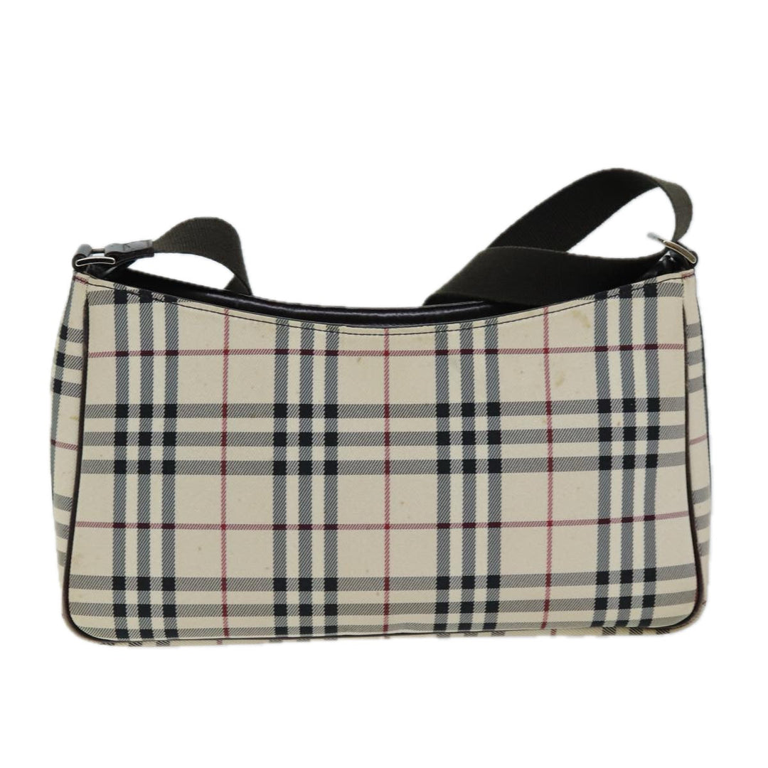 Burberry Nova Check Shoulder Bag Canvas Beige Auth bs13859