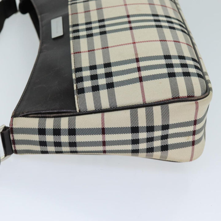 Burberry Nova Check Shoulder Bag Canvas Beige Auth bs13859