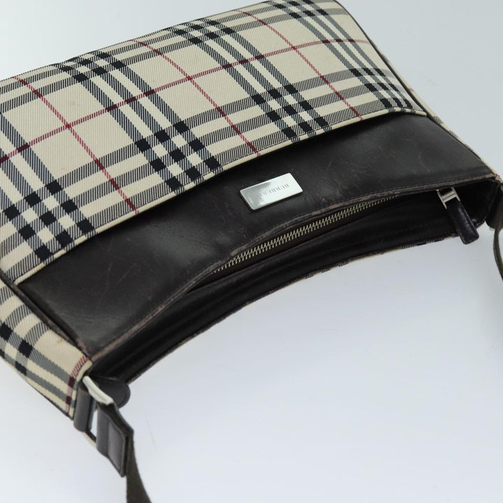 Burberry Nova Check Shoulder Bag Canvas Beige Auth bs13859
