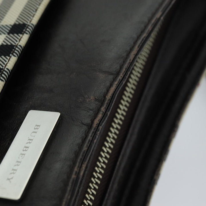 Burberry Nova Check Shoulder Bag Canvas Beige Auth bs13859