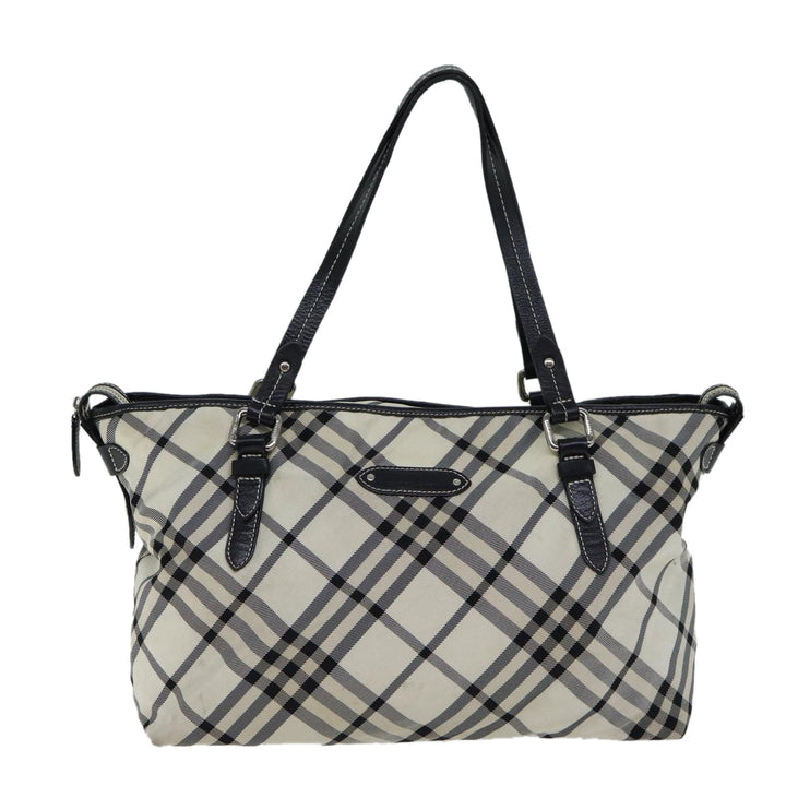Burberry Nova Check Blue Label Tote Bag Nylon Beige Black Auth bs13861