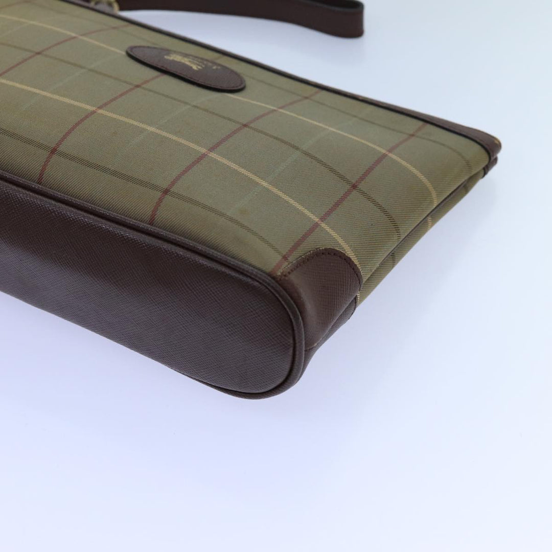 BurberrySs Nova Check Clutch Bag Canvas Brown Auth bs13864