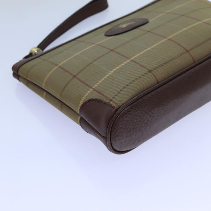 BurberrySs Nova Check Clutch Bag Canvas Brown Auth bs13864