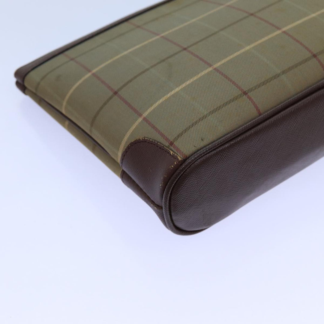 BurberrySs Nova Check Clutch Bag Canvas Brown Auth bs13864