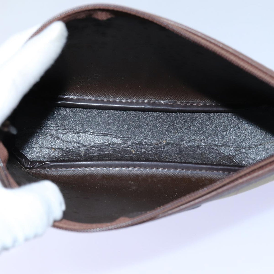 BurberrySs Nova Check Clutch Bag Canvas Brown Auth bs13864