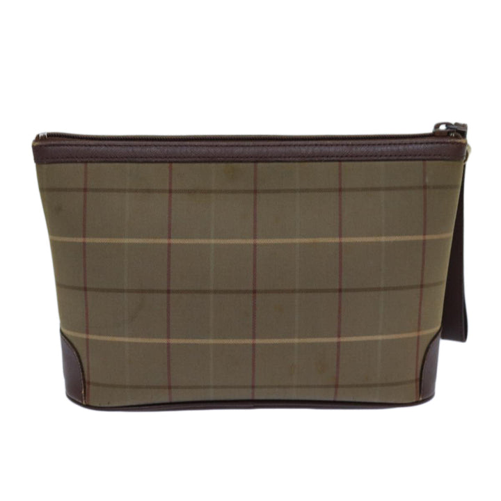 BurberrySs Nova Check Clutch Bag Canvas Brown Auth bs13864
