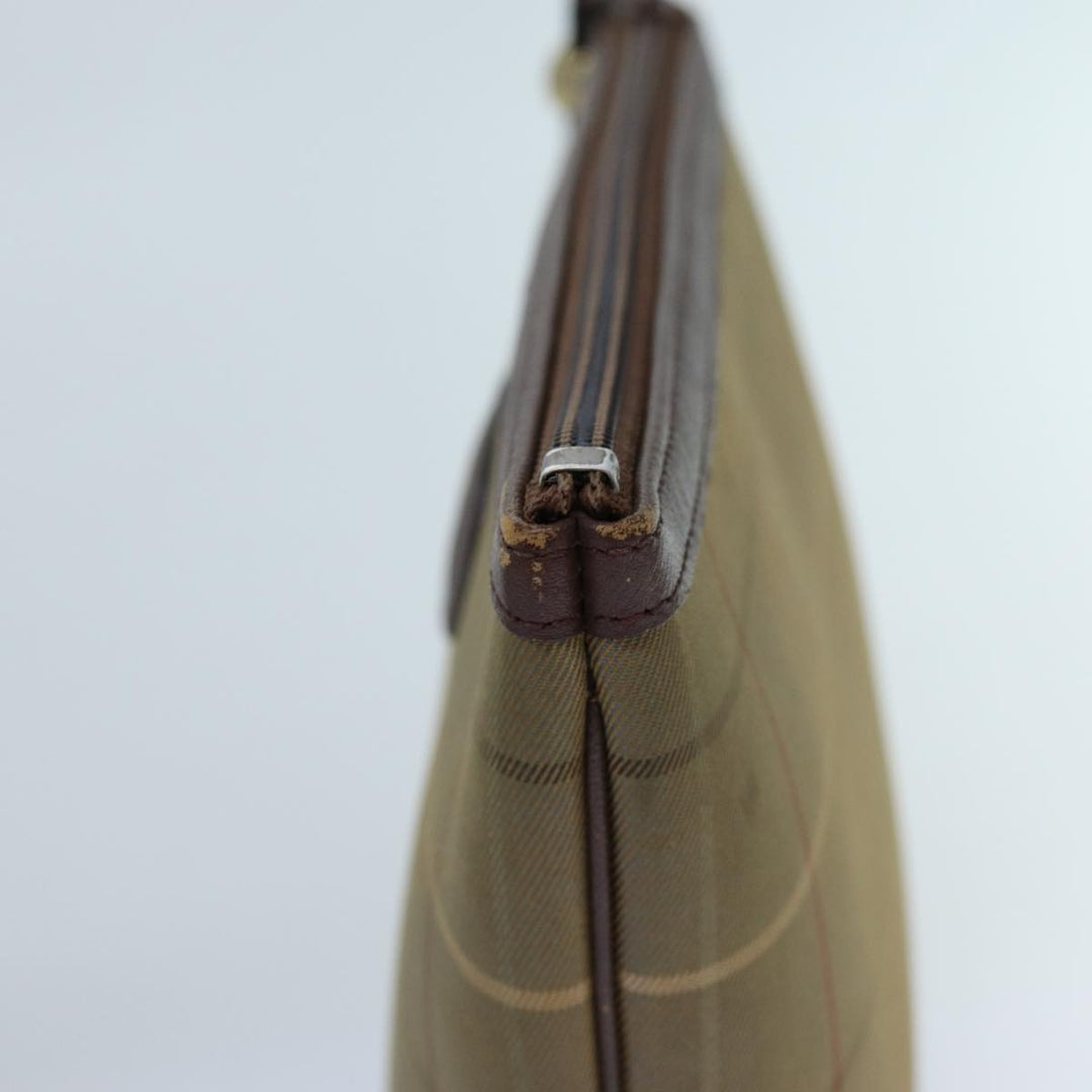 BurberrySs Nova Check Clutch Bag Canvas Brown Auth bs13864