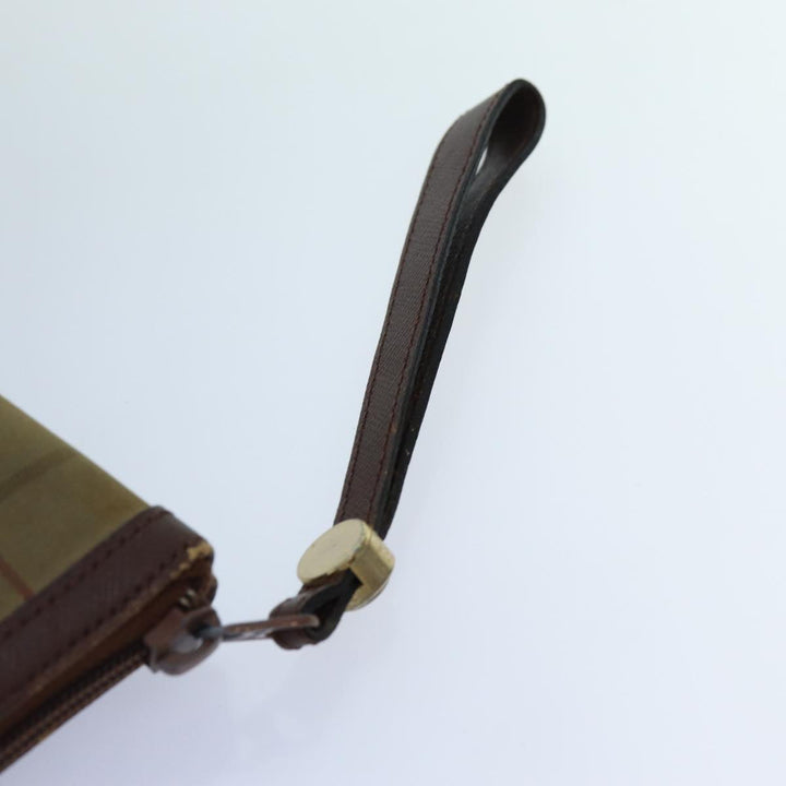 BurberrySs Nova Check Clutch Bag Canvas Brown Auth bs13864