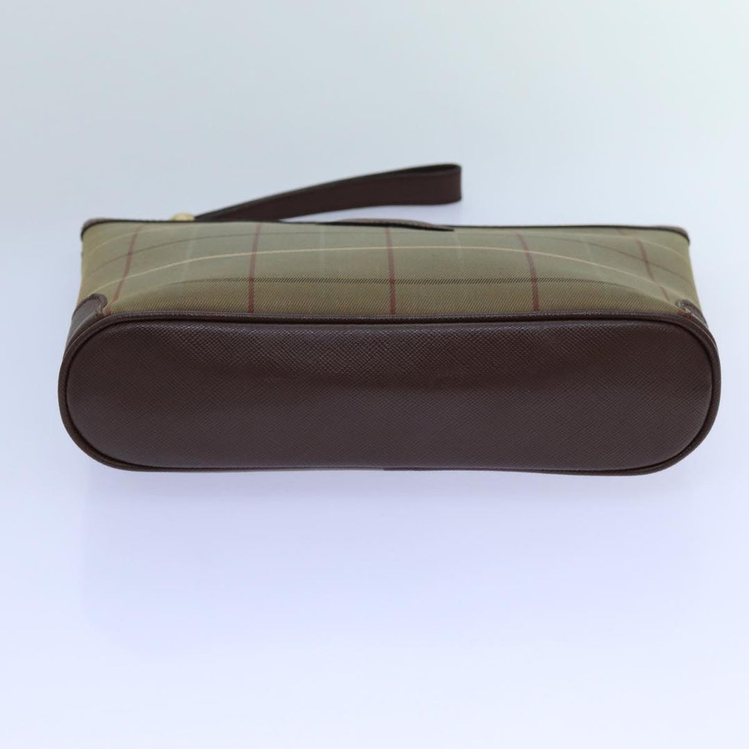 BurberrySs Nova Check Clutch Bag Canvas Brown Auth bs13864