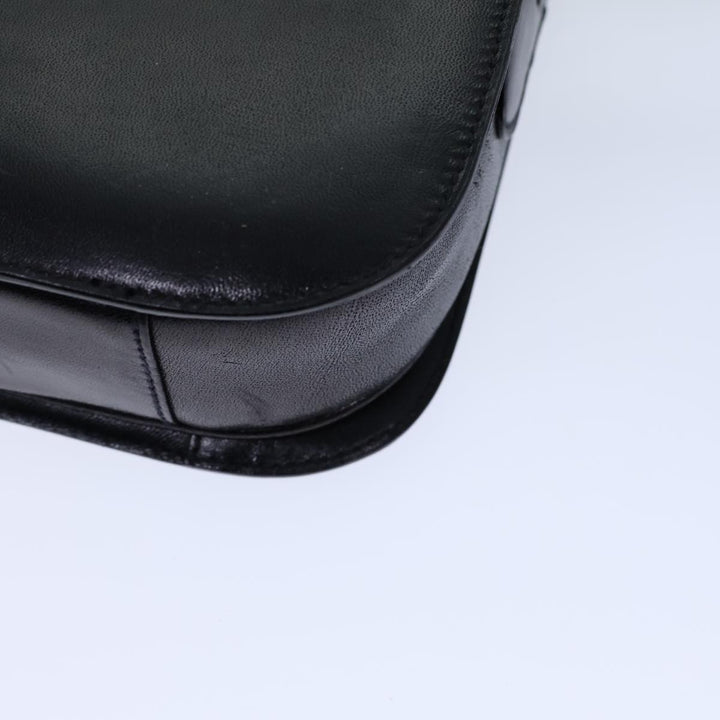 Celine Horse Carriage Shoulder Bag Leather Black Auth bs13870